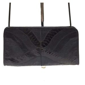 “Stegio for trotting” Black Shoulder Purse Exotic
